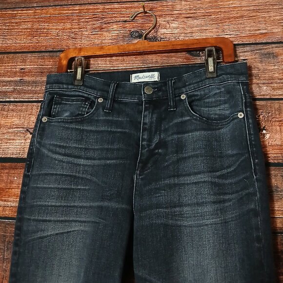 Madewell Jeans Size 30 High Riser Skinny Washed Black Denim Distressed Stretch - Picture 4 of 11
